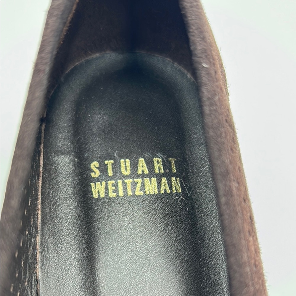 Stuart Weitzman Brown Suede Loafers Slip-On Design 7M - Picture 13 of 14